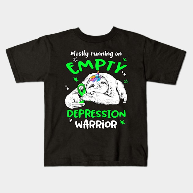 Mostly running on Empty Depression Warrior Kids T-Shirt by ThePassion99